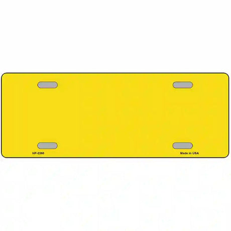 Yellow Solid Metal Novelty License Plate
