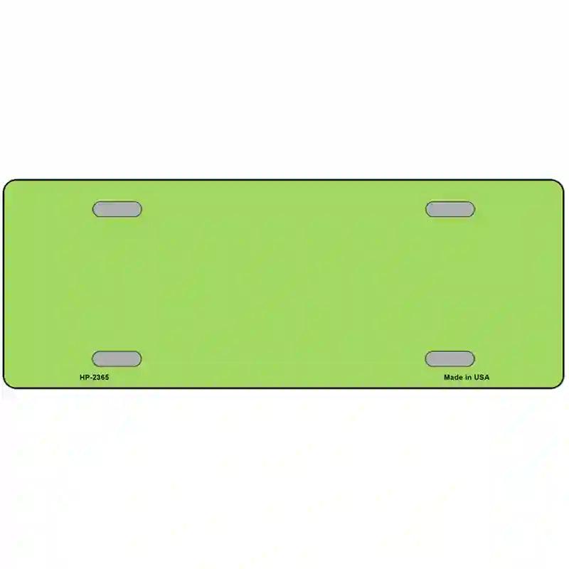 Lime Green Solid Metal Novelty License Plate