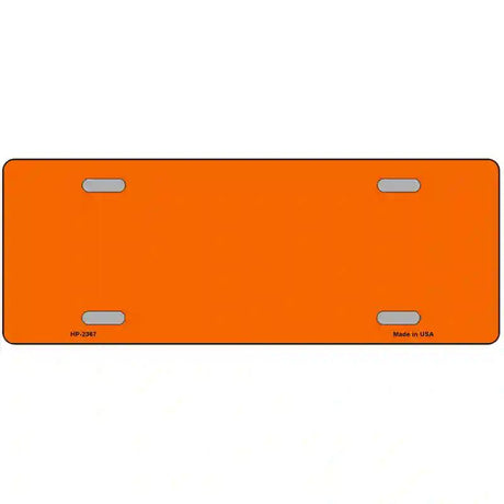 Orange Solid Metal Novelty License Plate
