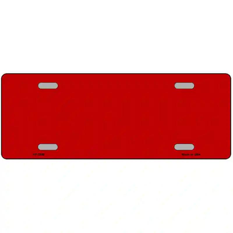 Red Solid Metal Novelty License Plate