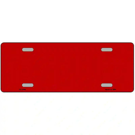 Red Solid Metal Novelty License Plate