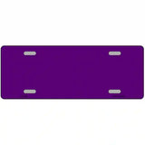 Purple Solid Metal Novelty License Plate