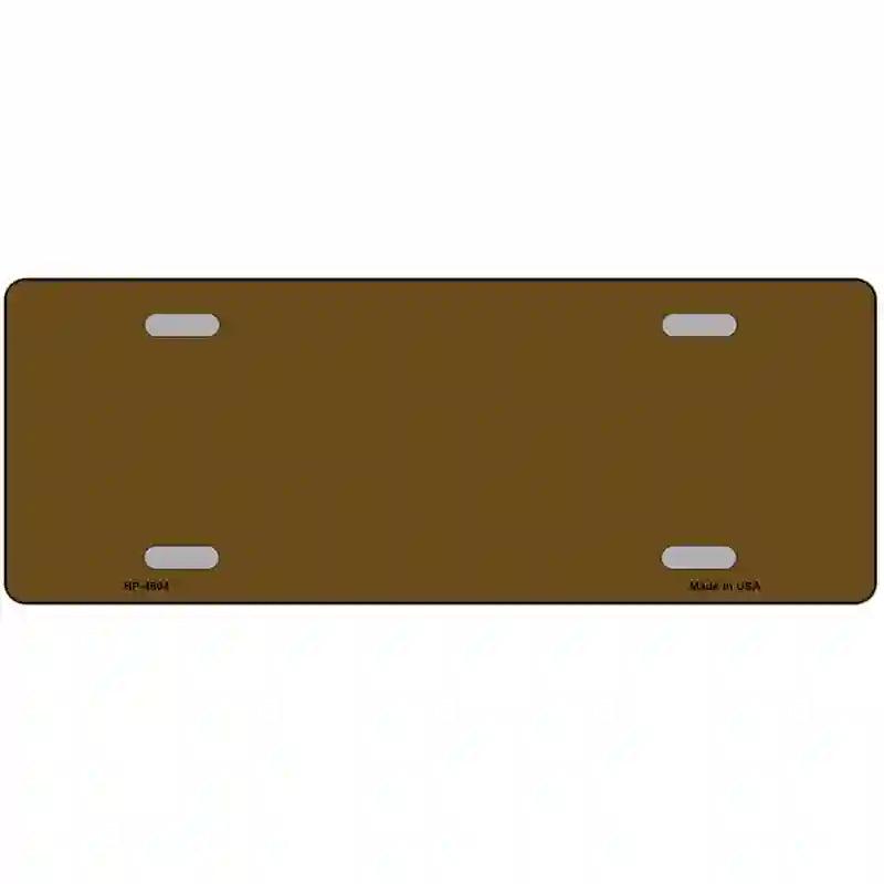 Brown Solid Metal Novelty License Plate