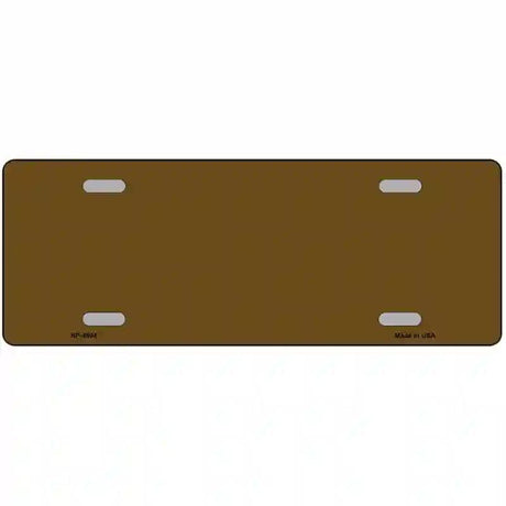 Brown Solid Metal Novelty License Plate