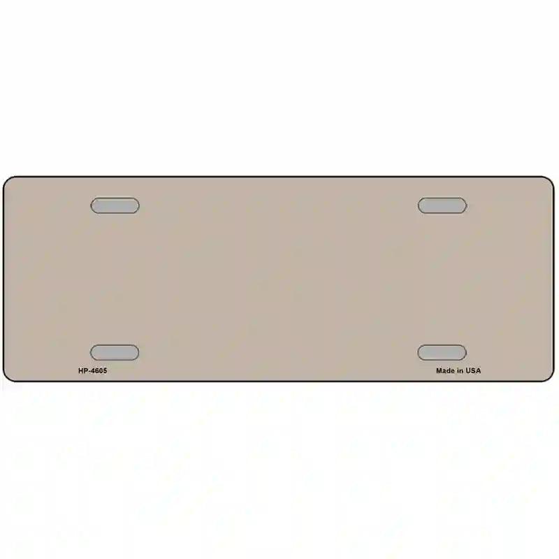 Tan Solid Metal Novelty License Plate