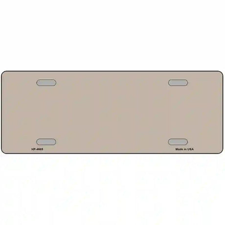 Tan Solid Metal Novelty License Plate