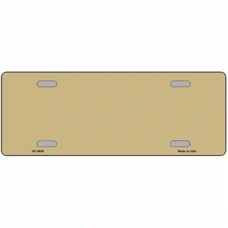 Gold Solid Metal Novelty License Plate
