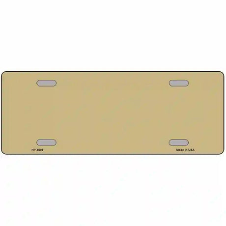 Gold Solid Metal Novelty License Plate