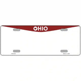 Ohio Red Blank Novelty Metal License Plate