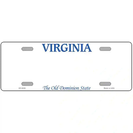 Virginia Blank Novelty Metal License Plate