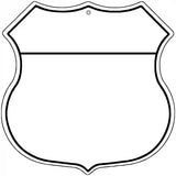 White|Black Plain Highway Shield Metal Sign 12" (HS)