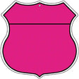 Pink|Black Plain Highway Shield Metal Sign 12" (HS)