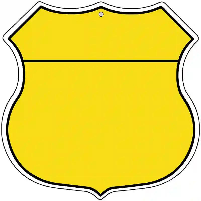 Yellow|Black Plain Highway Shield Metal Sign 12" (HS)