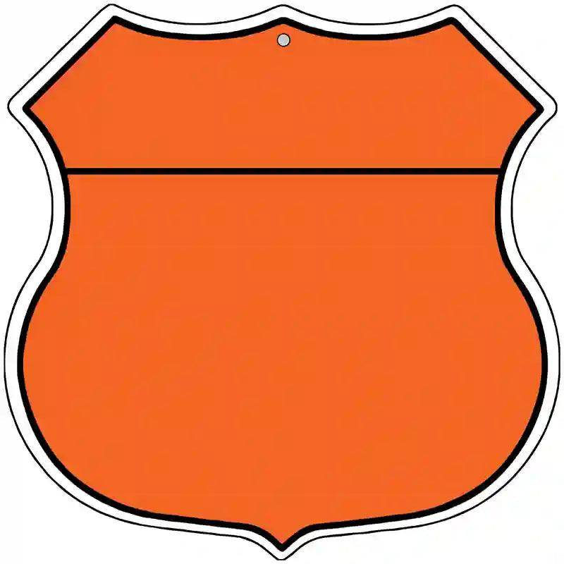 Orange|Black Plain Highway Shield Metal Sign 12" (HS)