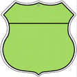 Lime Green|Black Plain Highway Shield Metal Sign 12" (HS)