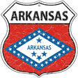 Arkansas State Flag Highway Shield Metal Sign 12" (HS)
