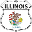 Illinois State Flag Highway Shield Metal Sign 12" (HS)