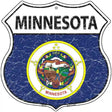 Minnesota State Flag Highway Shield Metal Sign 12" (HS)