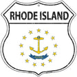 Rhode Island State Flag Highway Shield Metal Sign 12" (HS)