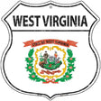 West Virginia State Flag Highway Shield Metal Sign 12" (HS)