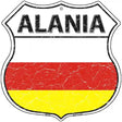 Alania Flag Highway Shield Metal Sign 12" (HS)
