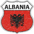 Albania Flag Highway Shield Metal Sign 12" (HS)