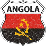 Angola Flag Highway Shield Metal Sign 12" (HS)