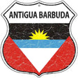 Antigua Barbuda Flag Highway Shield Metal Sign 12" (HS)