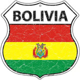 Bolivia Flag Highway Shield Metal Sign 12" (HS)