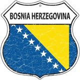 Bosnia Herzegovina Flag Highway Shield Metal Sign 12" (HS)