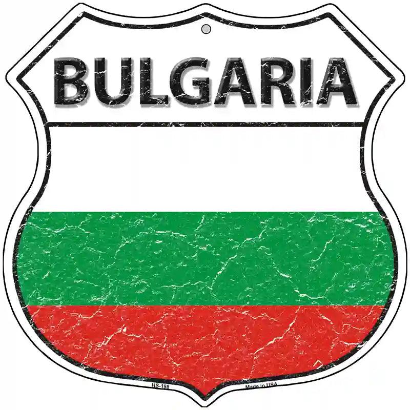 Bulgaria Flag Highway Shield Metal Sign 12" (HS)