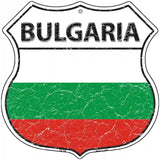 Bulgaria Flag Highway Shield Metal Sign 12" (HS)