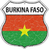 Burkina Faso Flag Highway Shield Metal Sign 12" (HS)