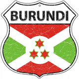 Burundi Flag Highway Shield Metal Sign 12" (HS)