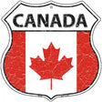 Canada Flag Highway Shield Metal Sign 12" (HS)