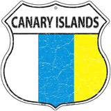 Canary Islands Flag Highway Shield Metal Sign 12" (HS)
