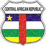 Central African Republic Flag Highway Shield Metal Sign 12" (HS)