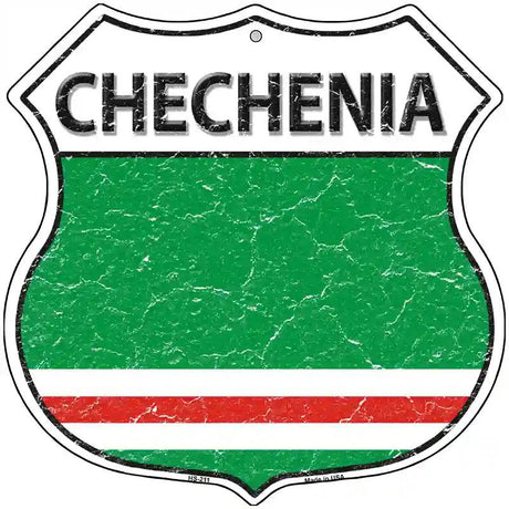 Chechenia Flag Highway Shield Metal Sign 12" (HS)
