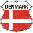 Denmark Flag Highway Shield Metal Sign 12" (HS)