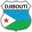 Djibouti Flag Highway Shield Metal Sign 12" (HS)