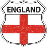 England Flag Highway Shield Metal Sign 12" (HS)