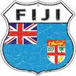 Fiji Flag Highway Shield Metal Sign 12" (HS)