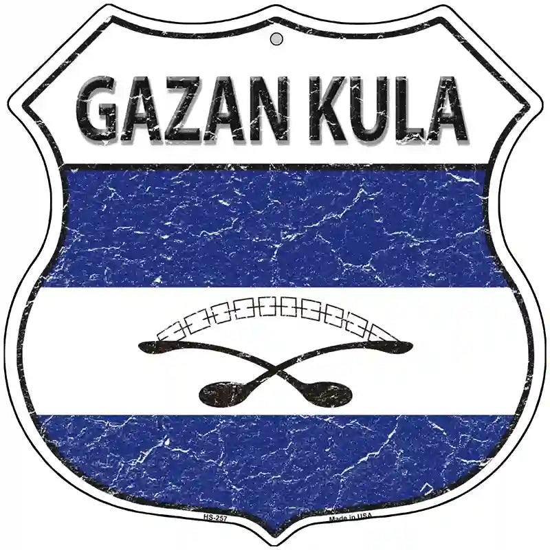Gazan Kula Flag Highway Shield Metal Sign 12" (HS)