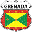 Grenada Flag Highway Shield Metal Sign 12" (HS)
