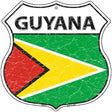 Guyana Flag Highway Shield Metal Sign 12" (HS)