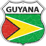 Guyana Flag Highway Shield Metal Sign 12" (HS)