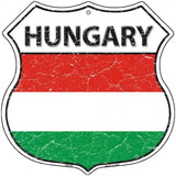Hungary Flag Highway Shield Metal Sign 12" (HS)