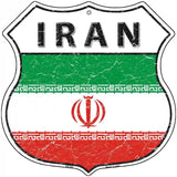 Iran Flag Highway Shield Metal Sign 12" (HS)