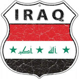 Iraq Flag Highway Shield Metal Sign 12" (HS)