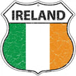 Ireland Flag Highway Shield Metal Sign 12" (HS)